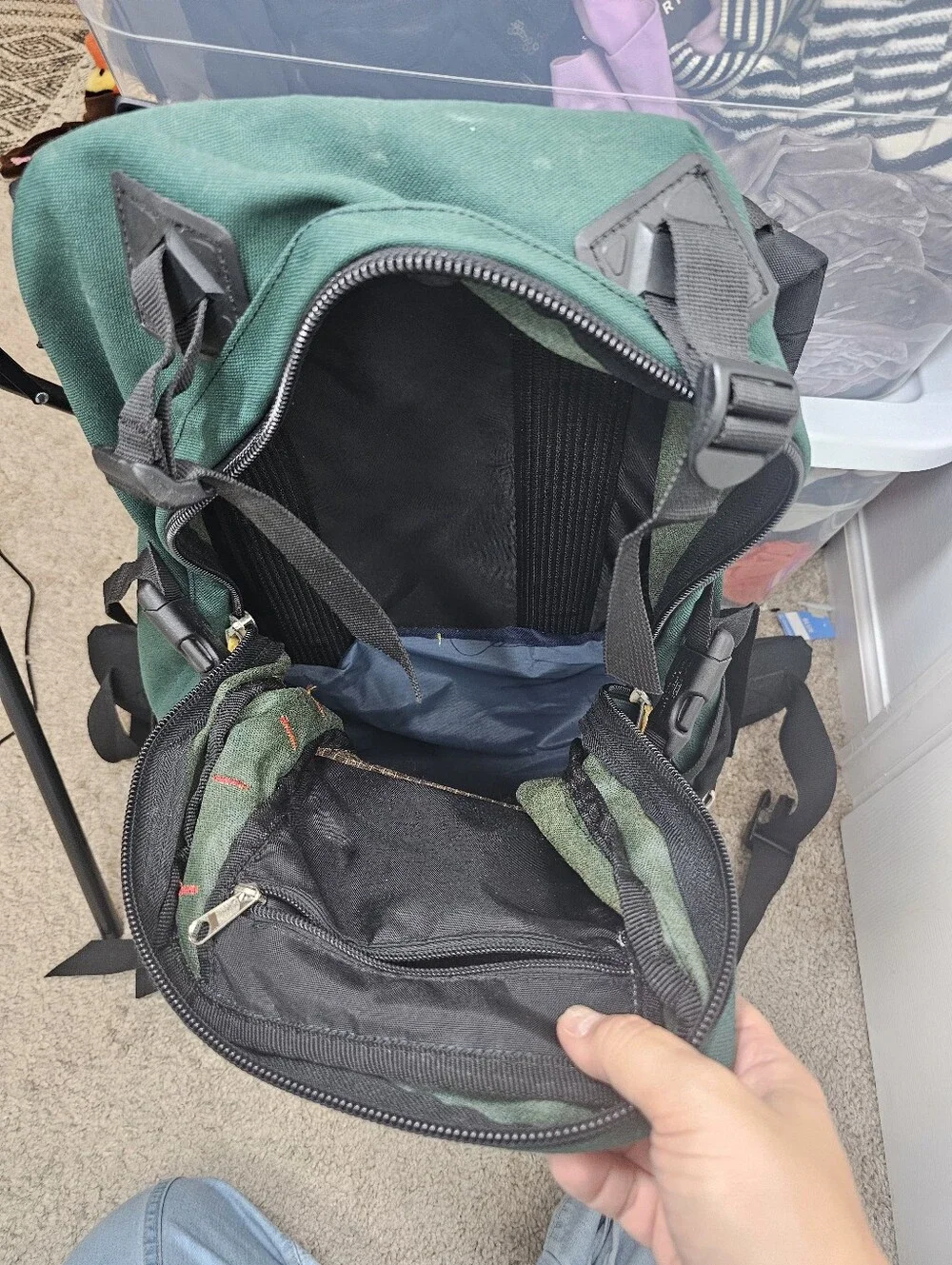 Vintage Vtg The North Face Internal Frame Hiking Backpack Green